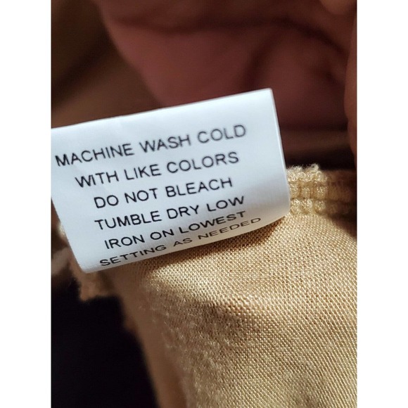 Ny Collection Woman's Khaki Rayon Long Sleeve Ruffle Pullover Top Shirt Size M - Picture 11 of 11